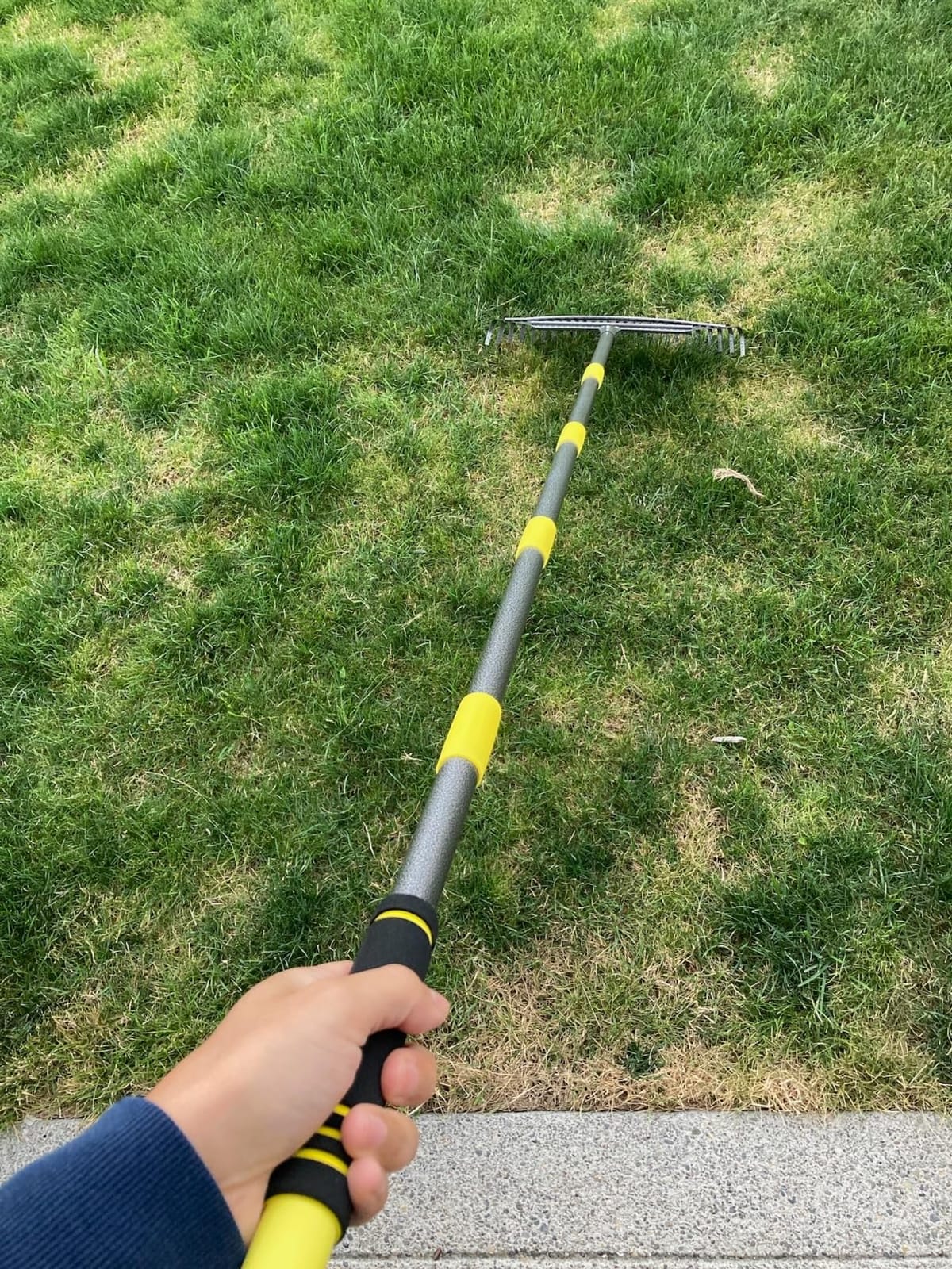 Garden Leaf Rakes, 6FT Rakes for Lawns Heavy Duty 25 Metal Tines 18.5 inch Wide, Adjustable Steel Handle, Rakes for Leaves, Gathering Shrub, Grass, Flower Beds customer photo 1