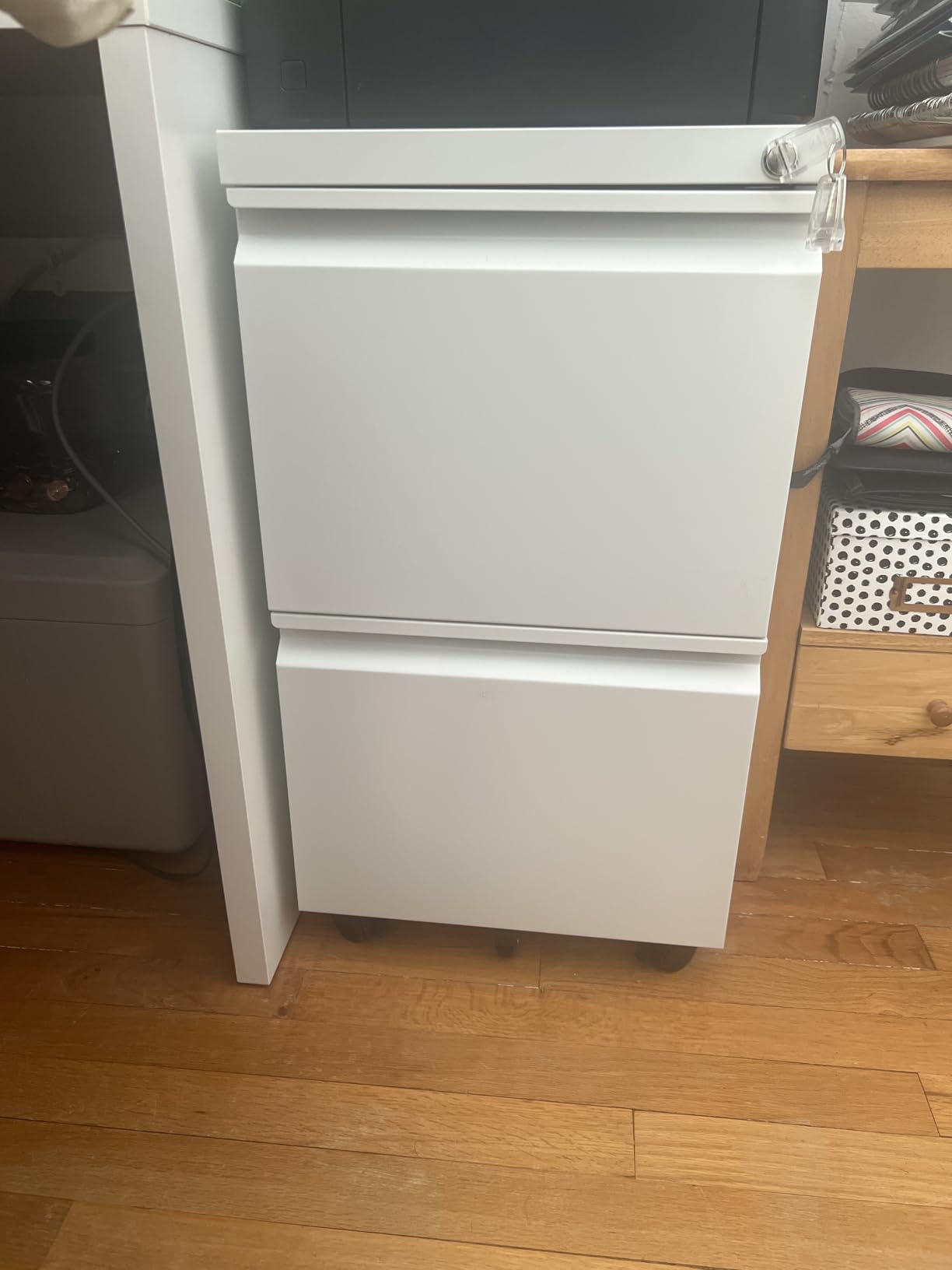 SISESOL 2 Drawer File Cabinet on Wheels,Metal Filing Cabinet with Lock,Black Rolling File Cabinets with Casters,Under Desk Office Cabinets for Home Office,Fit A4/Letter/Legal,Easy Assembly customer photo 1