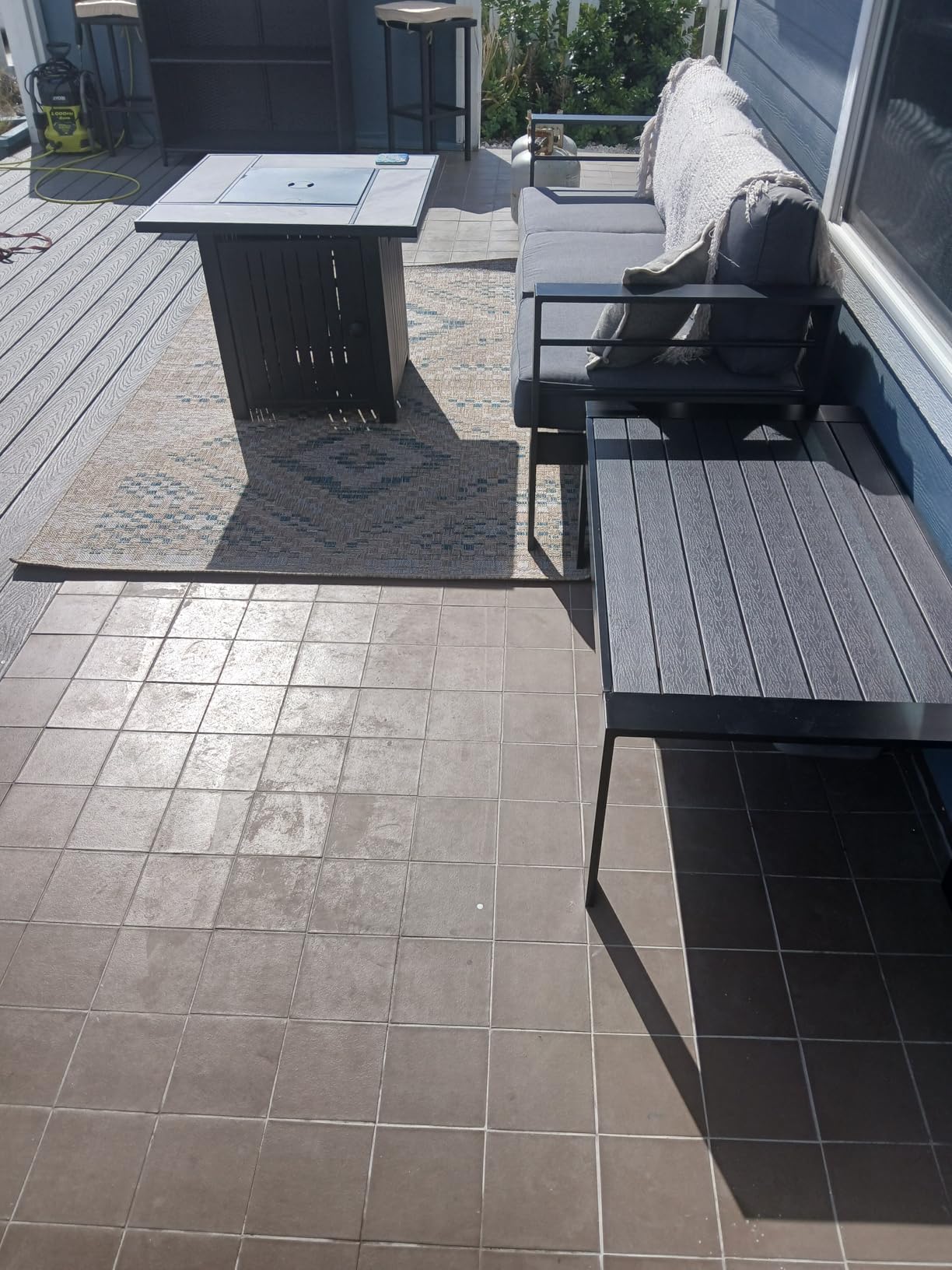 Kiss the Water 3 Seats Aluminum Outdoor Patio Sofa Set, All Weather Rust-Proof Metal Patio Couch, Modern Outdoor Furniture for Backyard Porch Garden, 5