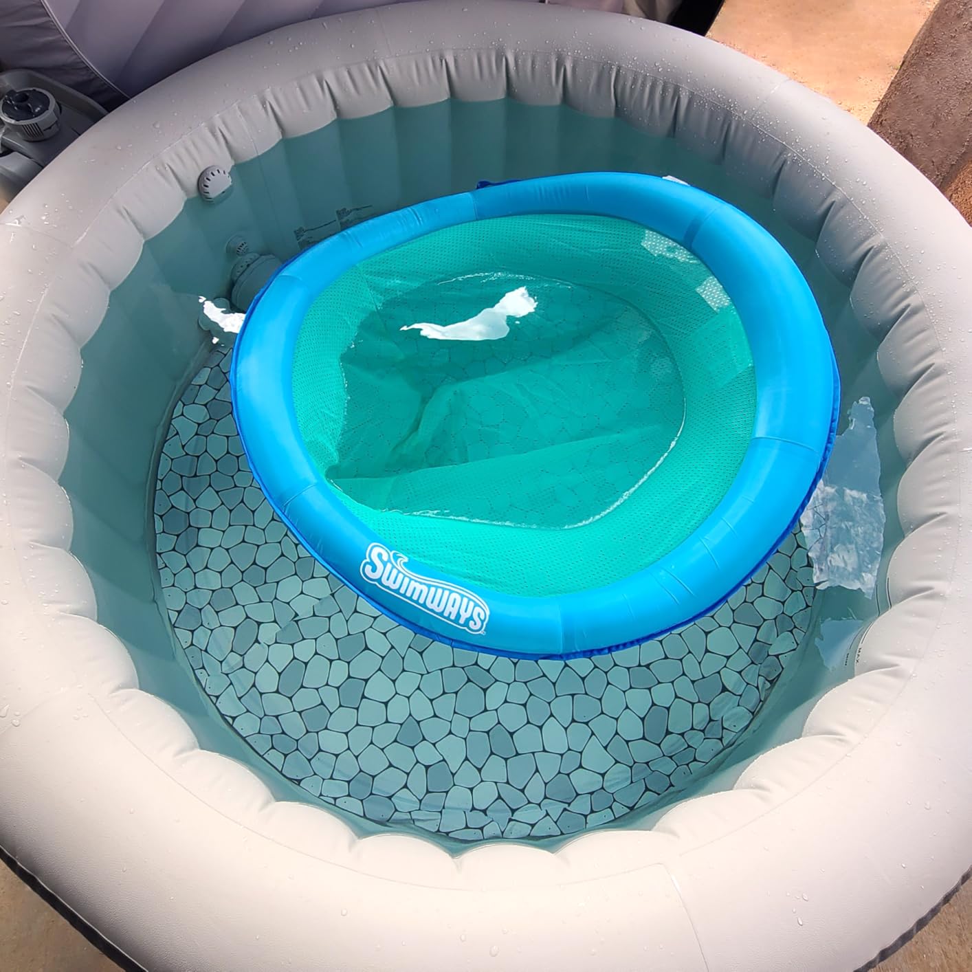 SwimWays Spring Float Premium Papasan Pool Lounger with Breathable Mesh Seat, Inflatable Pool Floats for Adults with Fast Inflation, for Ages 15 & Up customer photo 2