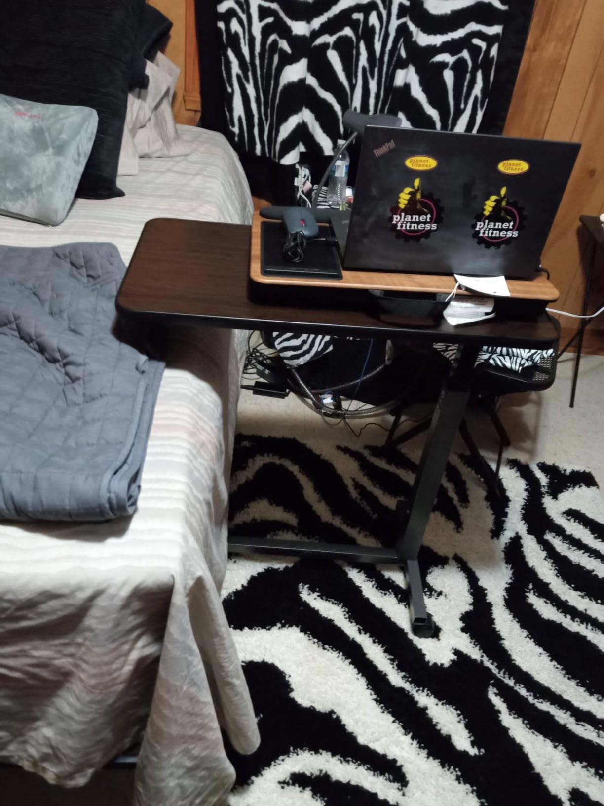 ProHeal Medical Overbed Table with Wheels and Adjustable Height - Gray customer photo 1