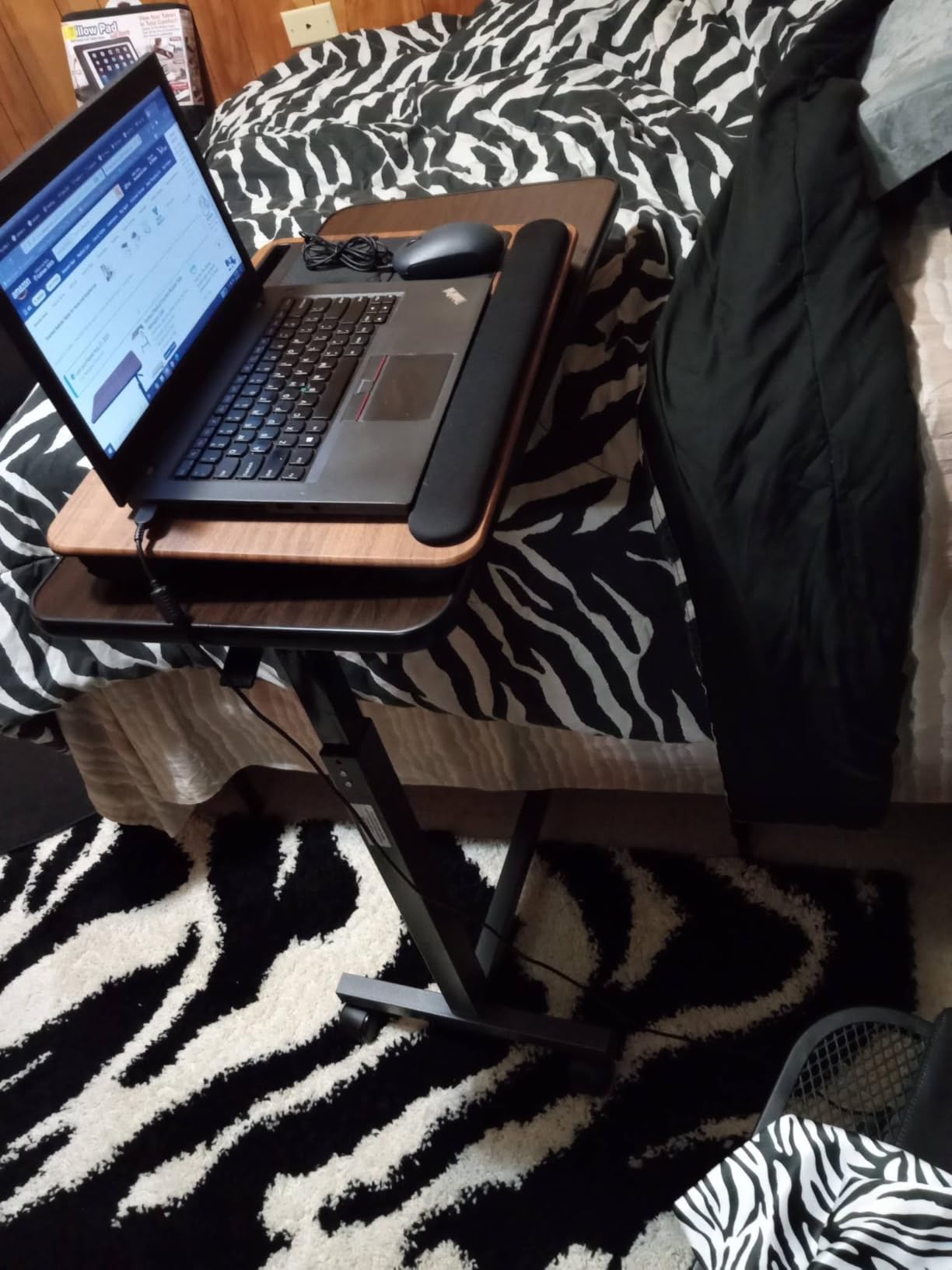 ProHeal Medical Overbed Table with Wheels and Adjustable Height - Gray customer photo 2