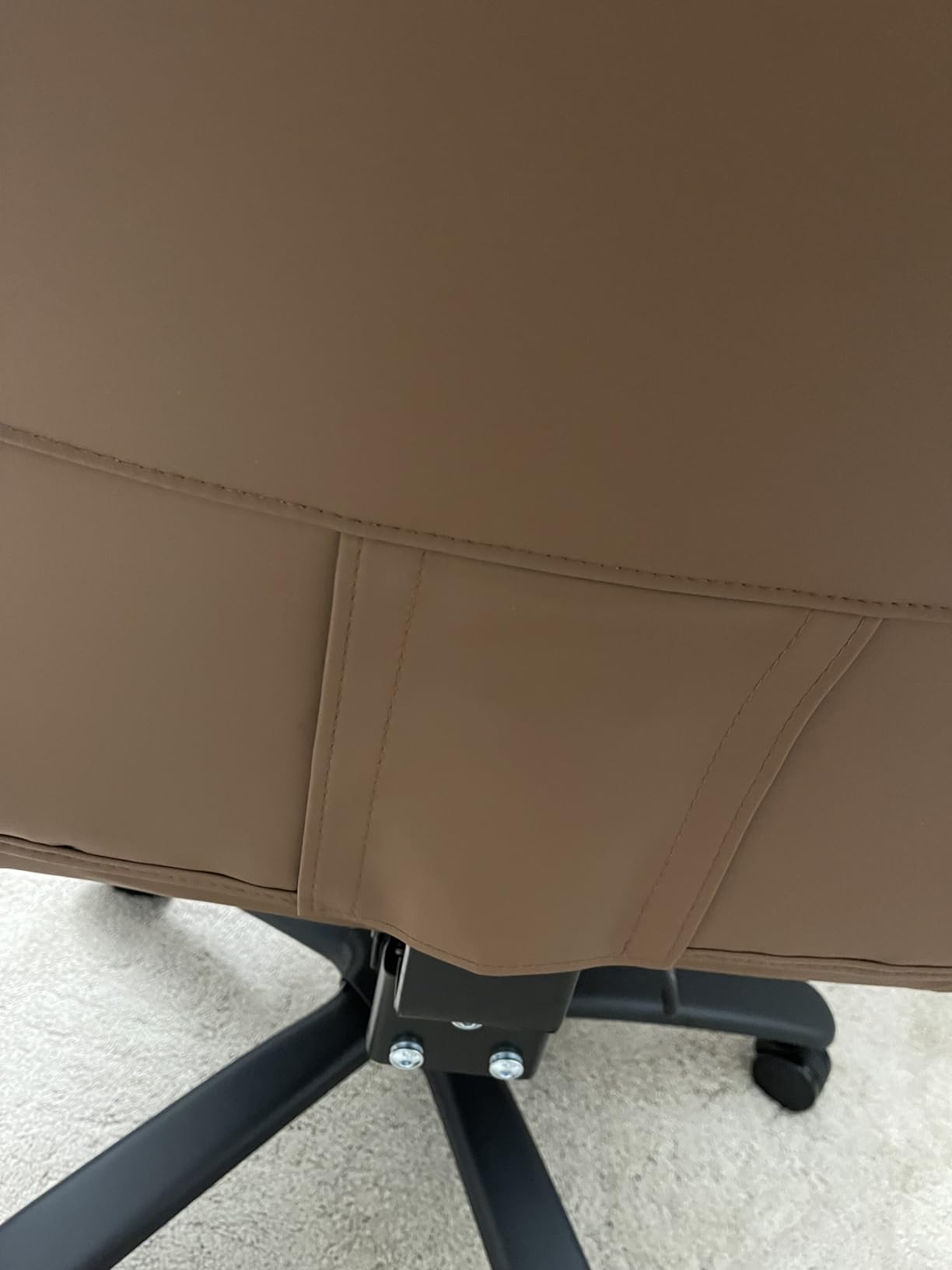 GYI 160 Reclining Office Chair with Footrest, Big & Tall Desk Chair, Brown customer photo 2