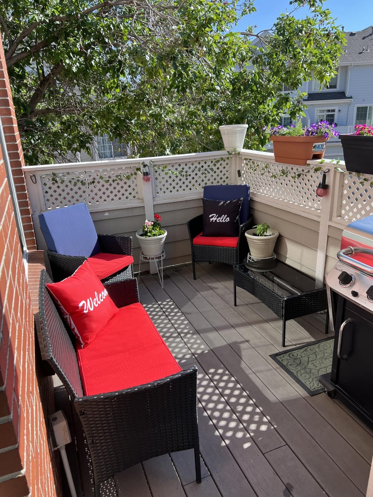 FDW 4-Piece Patio Furniture Set | Blue | Outdoor Wicker Furniture customer photo 2