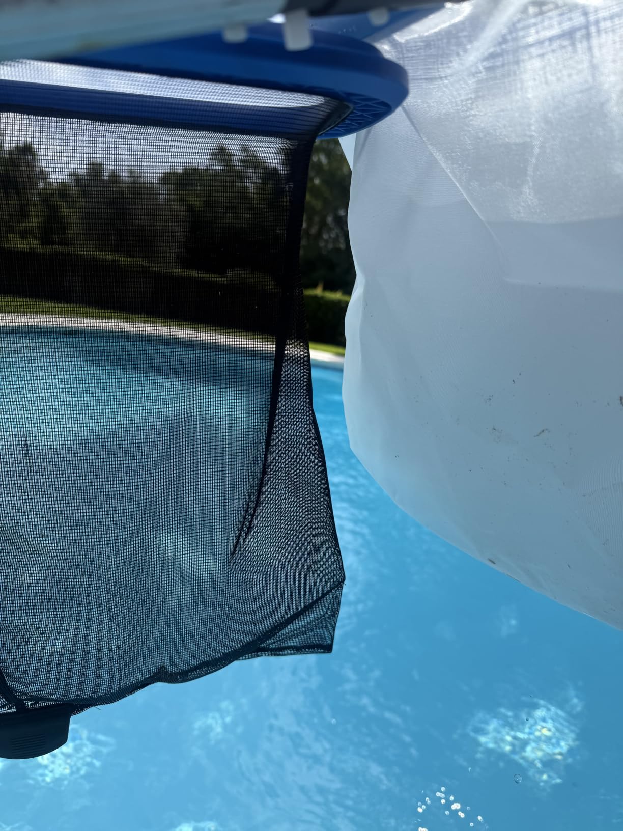 TidyMister Upgraded Full Double Layer Pool Net Rake,17.5'' - Outer Heavy Duty Self-Repair Net & Inner Fine Mesh Net for Particle Debris, Above Ground & In-ground Swimming Pools, No Poles customer photo 2