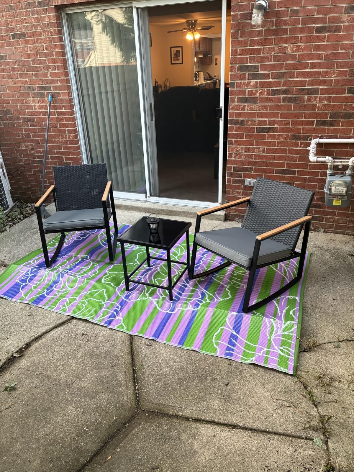 Gizoon 3 Pieces Rocking Patio Bistro Set with Anti-Scald Armrest customer photo 2