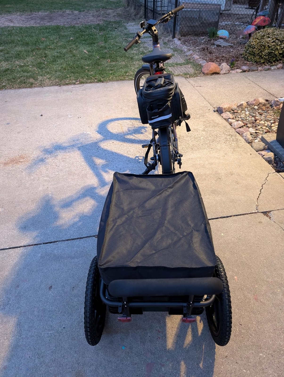 Xspec 2-in-1 Bike Cargo Trailer Pushcart, Bicycle Trailer with Removable Box and Waterproof Cover, Black, Pushcart Stroller with Tow Hitch and Removable Handlebar customer photo 1
