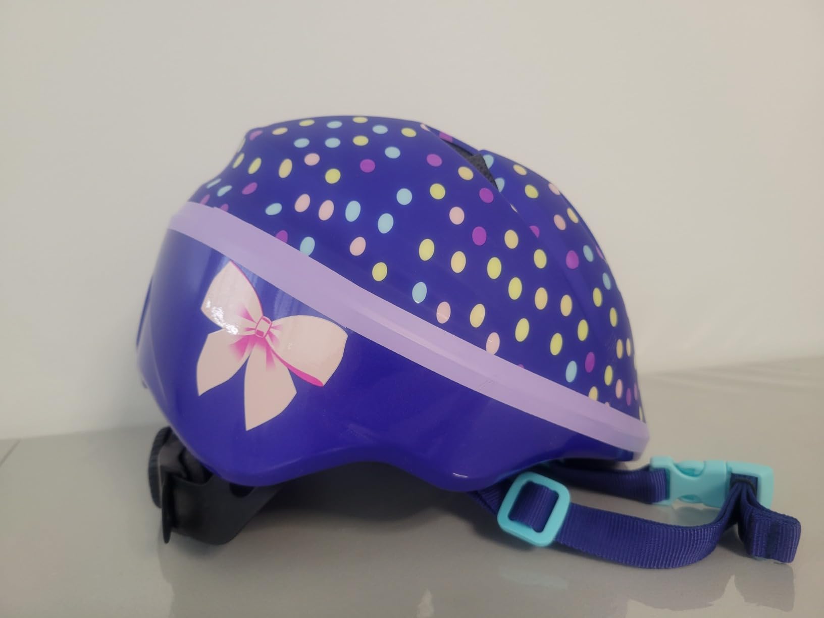 Schwinn Classic Bike Helmet for Kids, Purple Polkadots, Helmet for Kids Ages 1-3, Ultra Lightweight, Adjustable Dial, Full Coverage with Vented Airflow, Infant and Toddler Bike Helmet customer photo 1