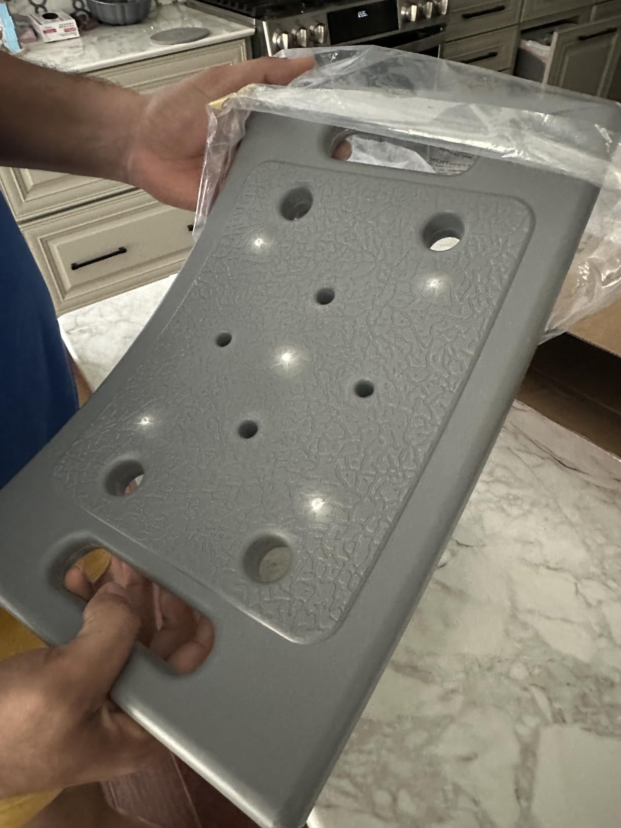 HOMLAND Shower Chair for Inside Shower with Removable Back, Aluminum Frame customer photo 1