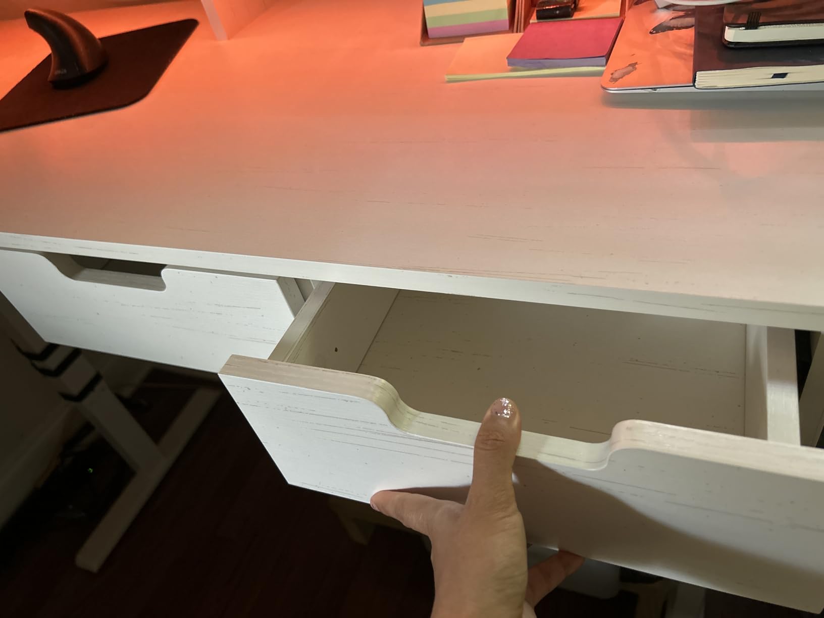 RedLemon 60 Inches L Shaped Electric Standing Desk 2 Tier, Antique White customer photo 2