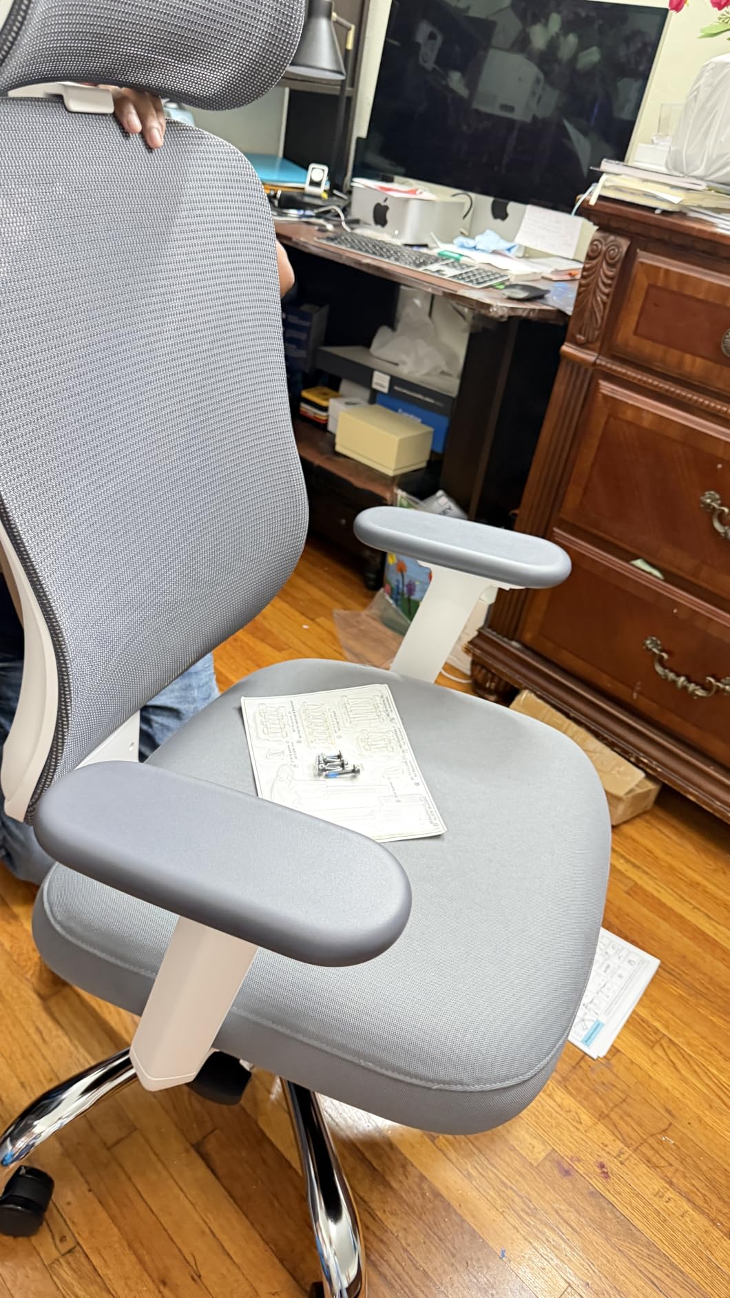 HOLLUDLE Ergonomic Mesh Office Chair, V Back Desk Chair with 2D Headrest customer photo 1