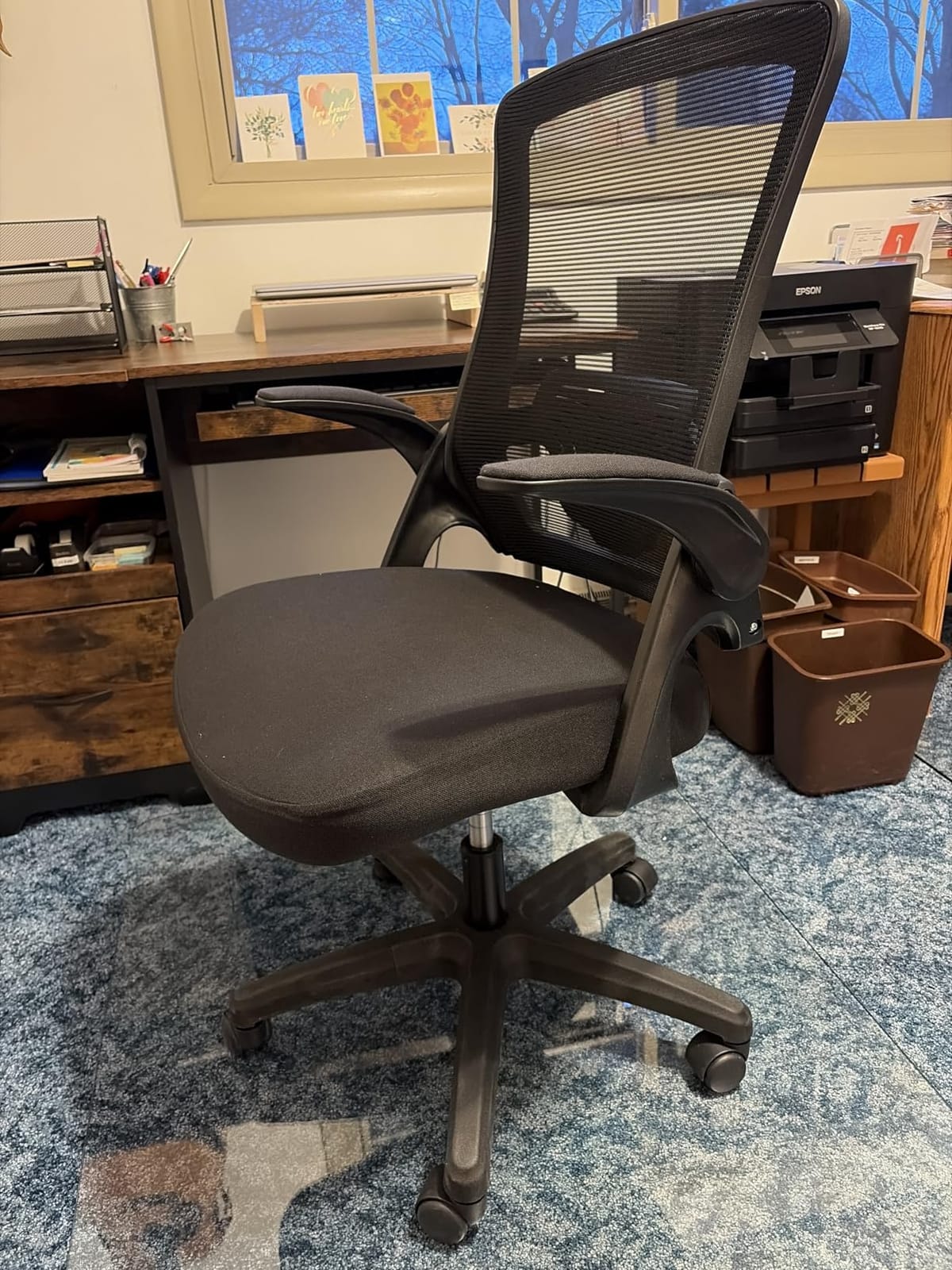 NEO CHAIR Office Desk Chair High Back Mesh Chair Adjustable Lumbar, Black customer photo 2