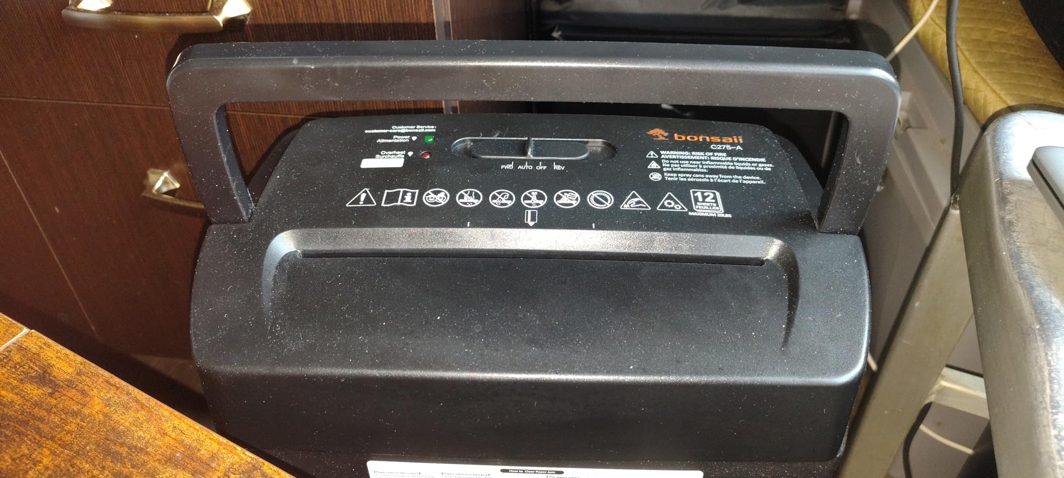 Bonsaii Micro Cut Paper Shredder, 12-Sheet, Home Office, 5.5-Gallon bin customer photo 2