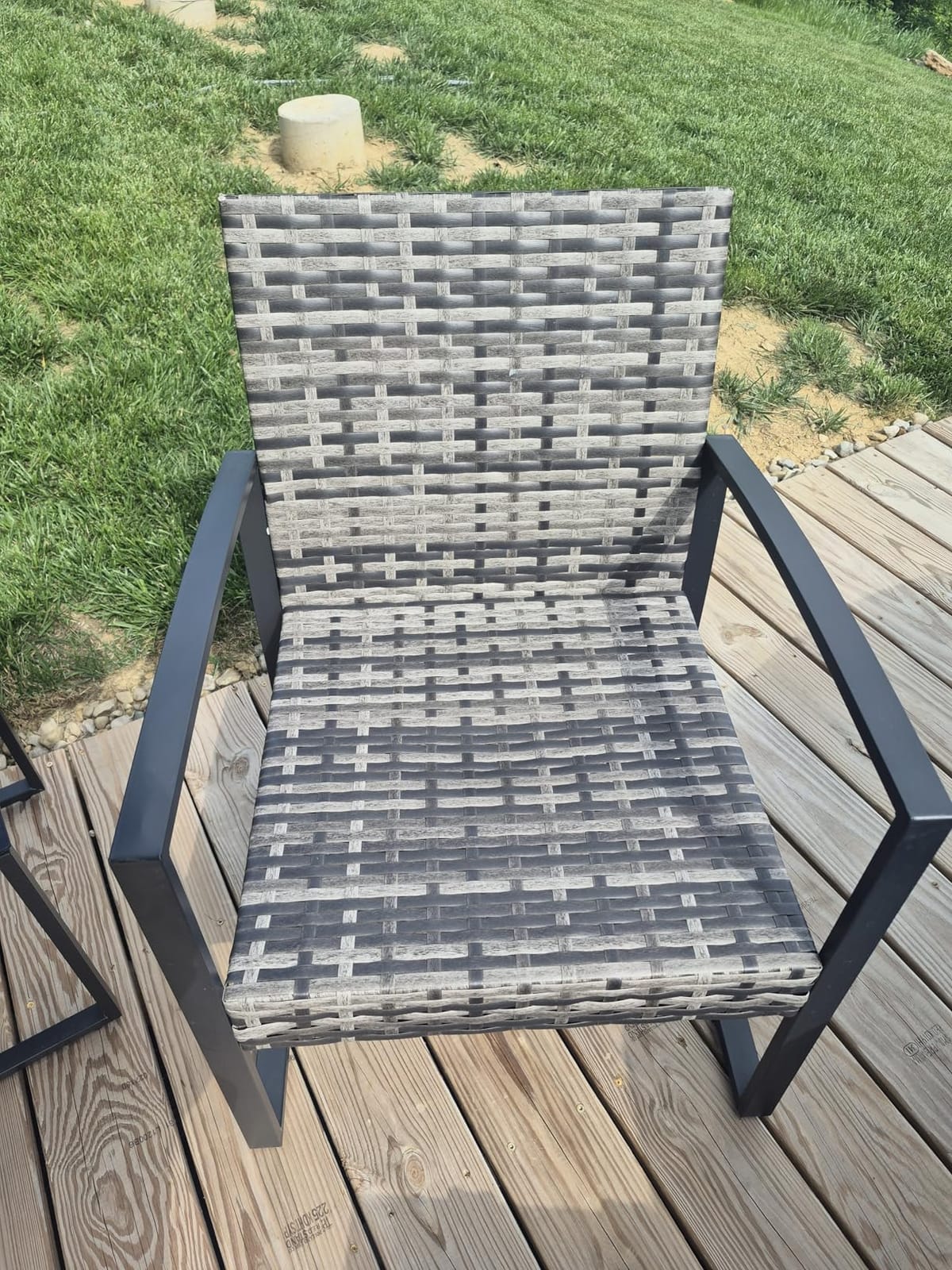 Bezseller 3-Piece Patio Furniture Set, Wicker Bistro Set, Black customer photo 1