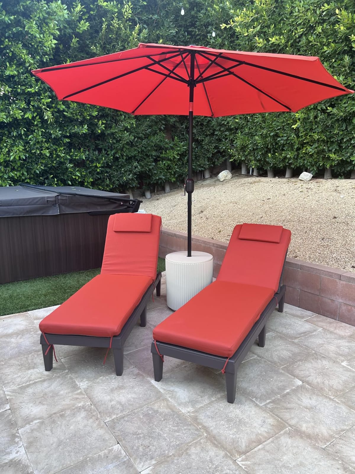 YITAHOME Outdoor Chaise Lounge Chair, Plastic Pool Chaise Lounge with 5-Position Backrest, Easy Assembly & Waterproof for Patio & Poolside, Set of 2, Grey customer photo 1
