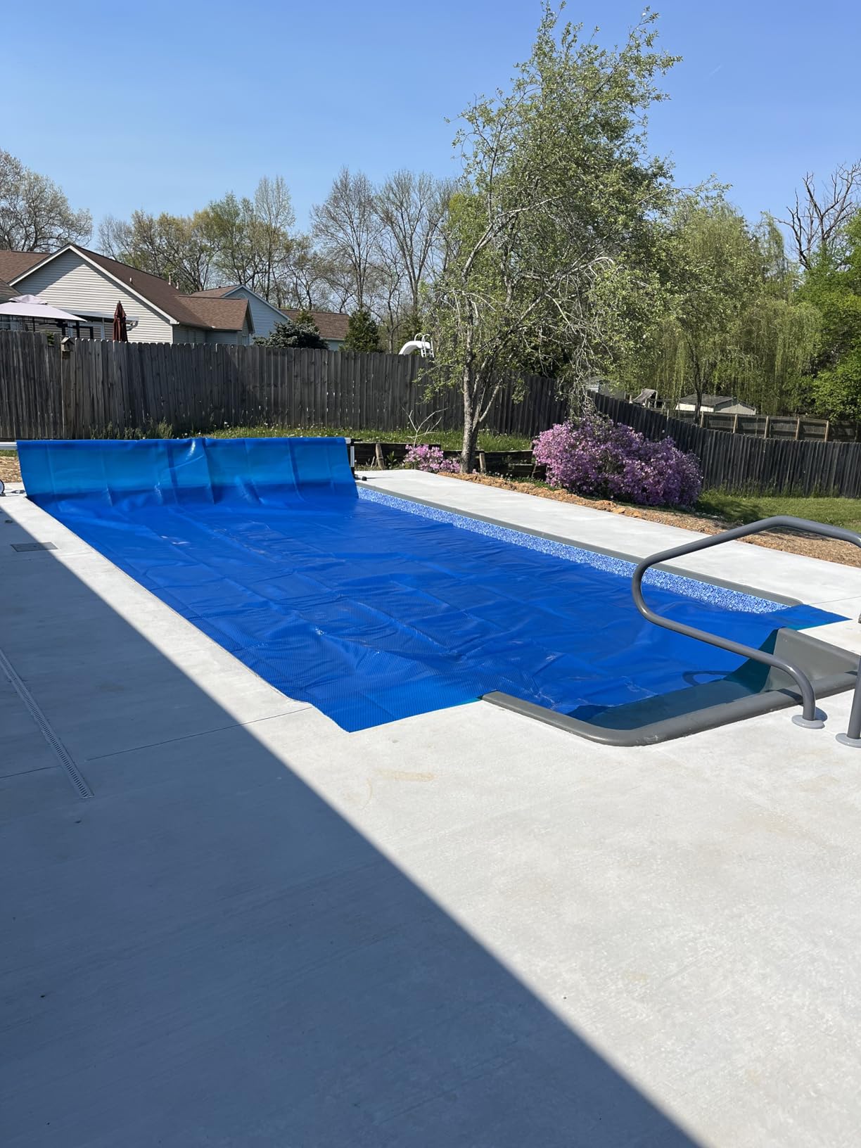 VINGLI 16Mil Solar Pool Cover, Blue 16'x32' Rectangular customer photo 2
