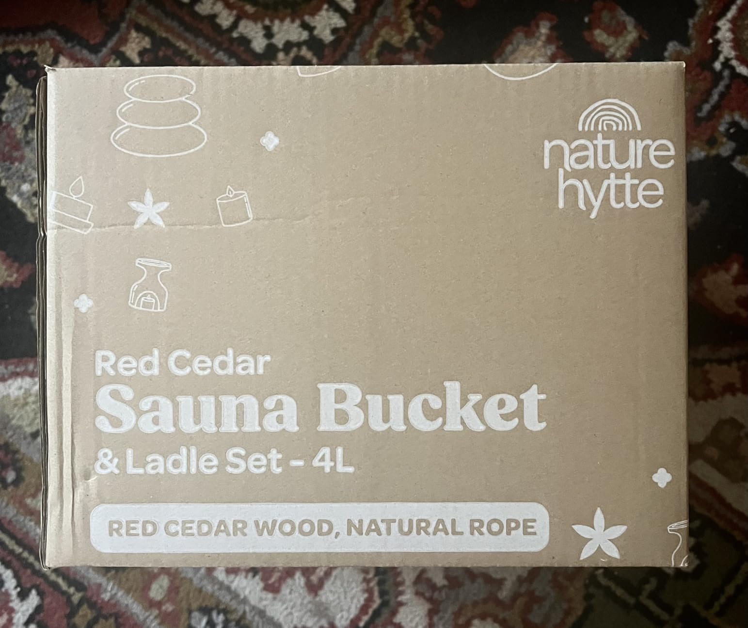 Red Cedar Sauna Bucket and Ladle Set 4L (1 Gallon) - Natural Rope Handle - Leak-Proof Liner - Gift-Ready customer photo 1
