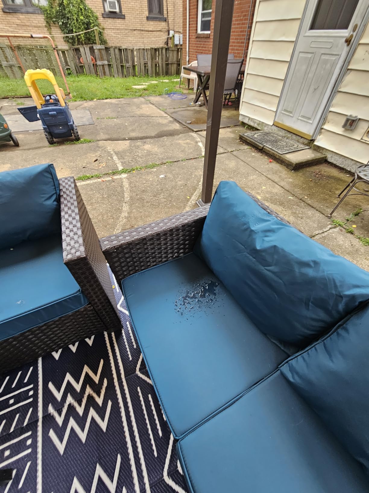 Oasishine Patio Furniture 3-seat Sofa Wicker Outdoor Furniture Outdoor Couch Deep Seat Hight Backrest Non-Slip Cushions, Khaki customer photo 1