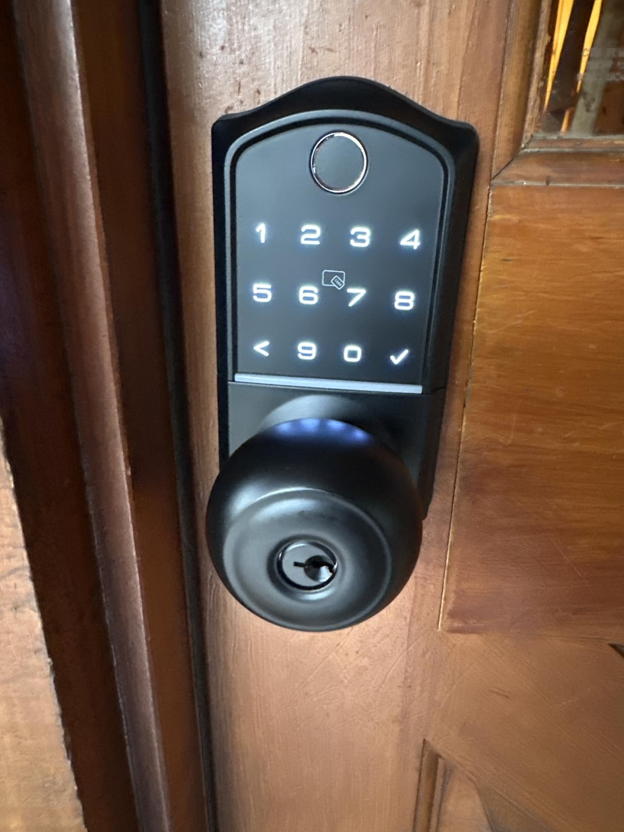 Veise VE018 Fingerprint Keypad Smart Door Knob Handle Lock, Matte Black customer photo 1