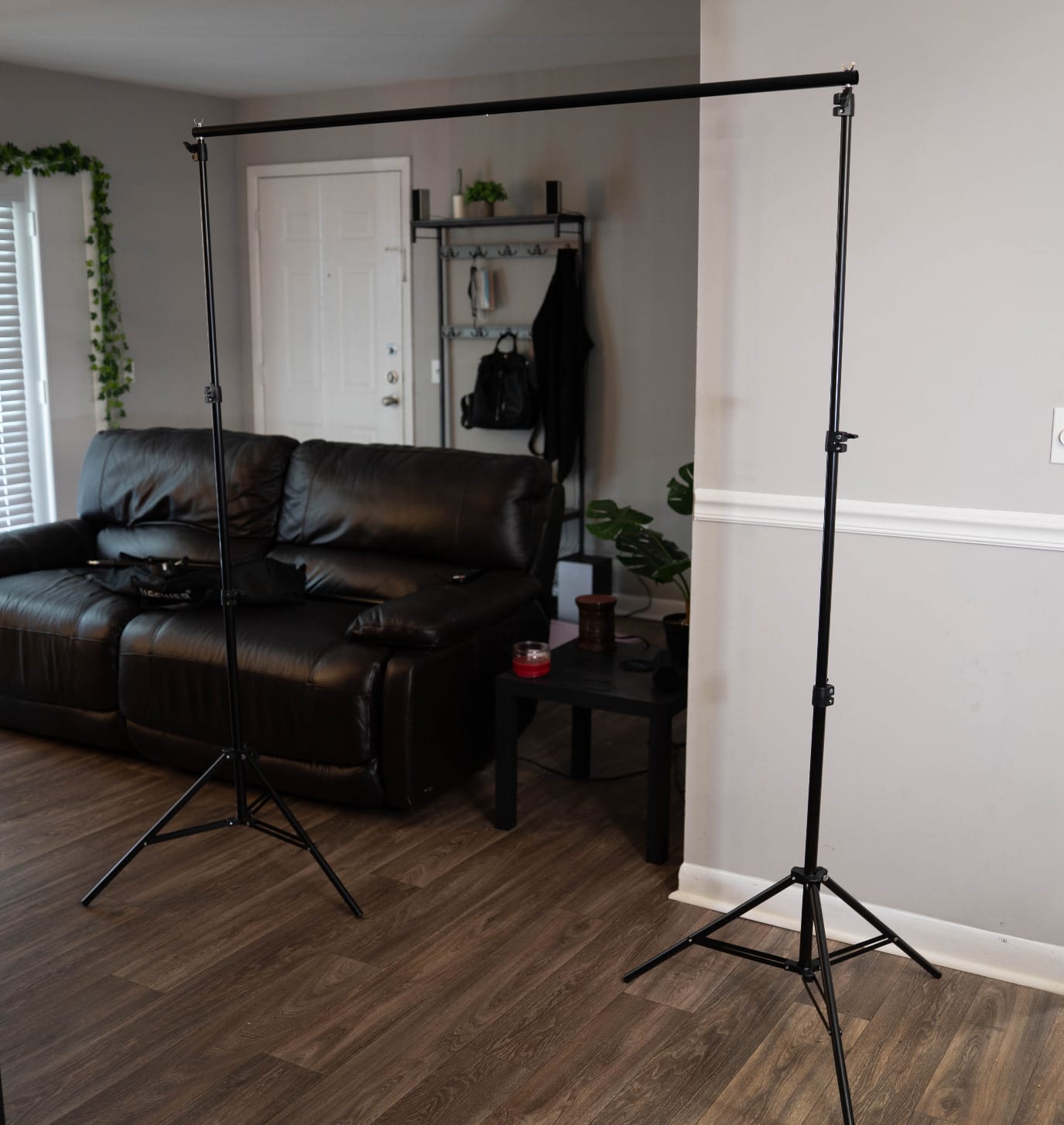BEIYANG 10x30FT Photo Backdrop Stand, Angle Adjustable Triple Crossbar Extender Mount, Large Photography Background Support System,12 PCS Clamps for Wedding Party Celebration customer photo 1