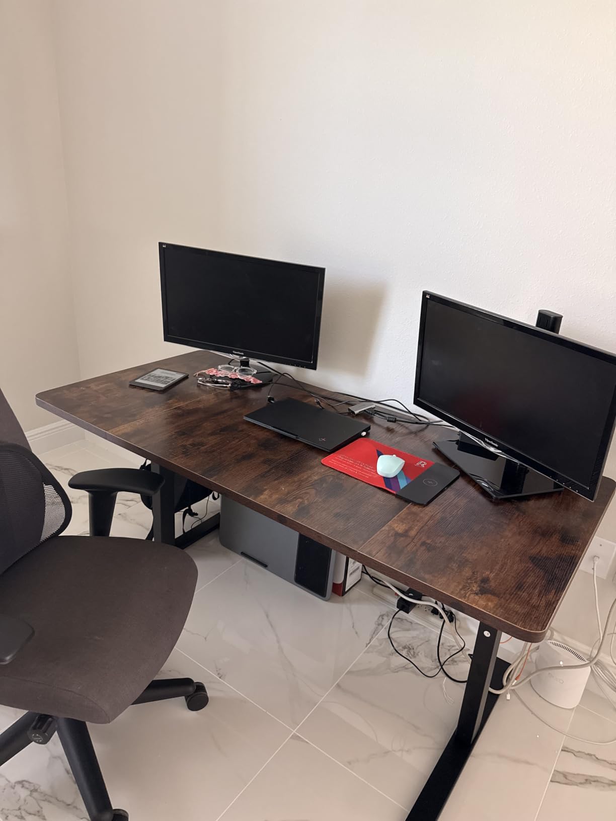 Black 60x28 in Electric Standing Desk, 1 Inch Thick Tabletop customer photo 1