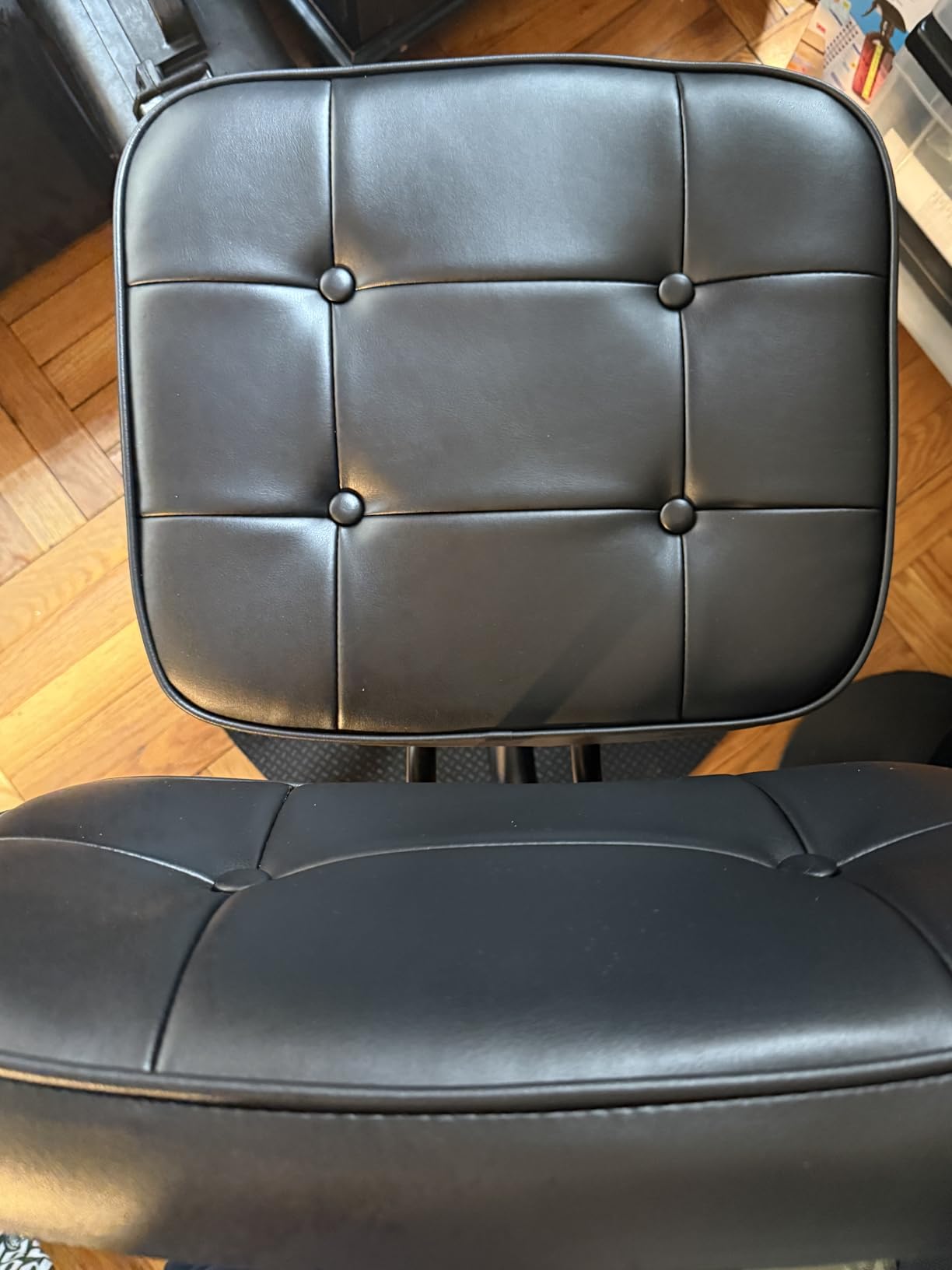 DUMOS Armless Office Desk Chair, Small Vanity Chair with Lumbar Support customer photo 2