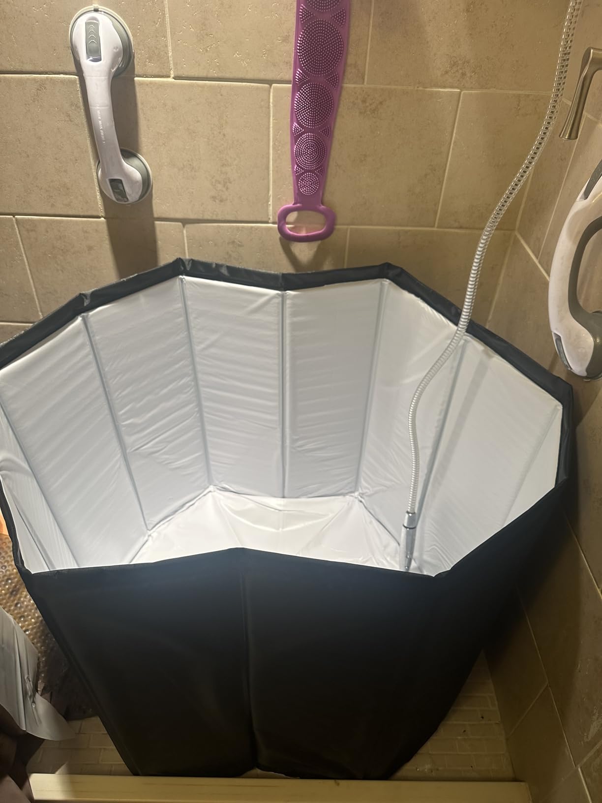Portable Bathtub for Adult, Foldable Soaking Bathtub for Hot SPA&Ice Bath, Foldable Small Bathtub collapsible bathtub for Bathing, 6-layer Insulated portable tub,Space-Saving (yellow 31.5X26.6IN) customer photo 1