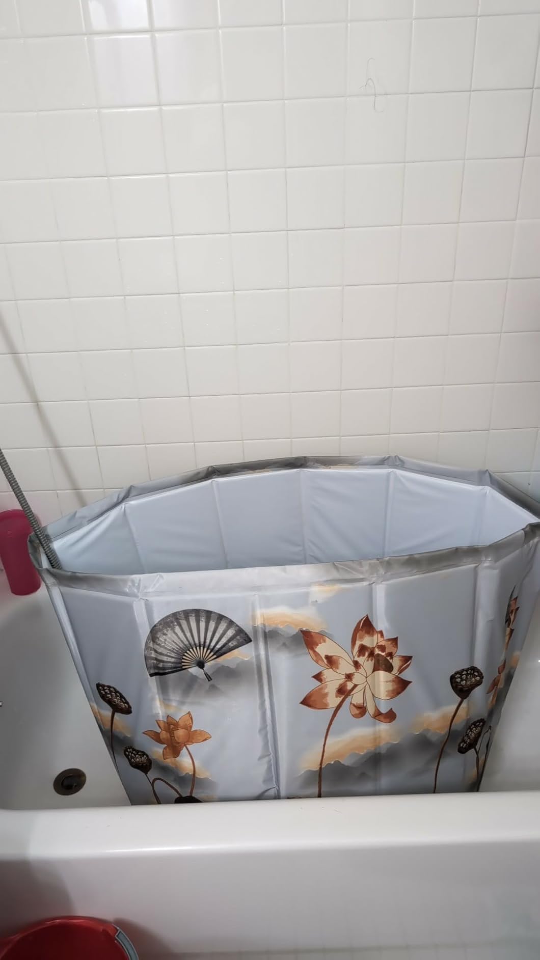 Portable Bathtub for Adult, Foldable Soaking Bathtub for Hot SPA&Ice Bath, Foldable Small Bathtub collapsible bathtub for Bathing, 6-layer Insulated portable tub,Space-Saving (yellow 31.5X26.6IN) customer photo 2