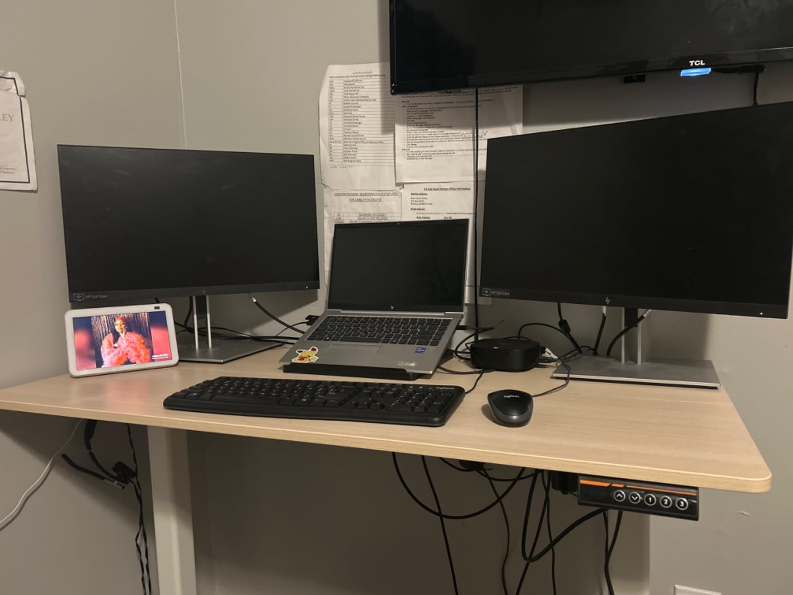 YDN Glass Standing Desk with Drawers 32x19 Inch Super White customer photo 1