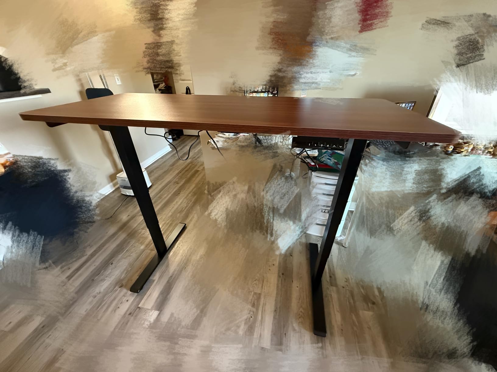 SANODESK Solid Bamboo Dual Motor Standing Desk, 220 lbs, 48×24 customer photo 2