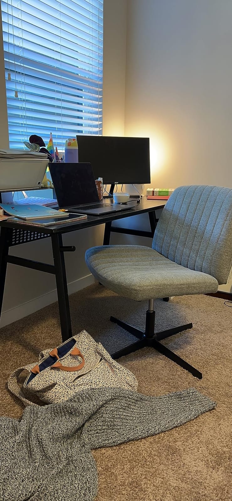 OLIXIS Armless Home Office Chair, Ergonomic Small Desk Chair customer photo 1