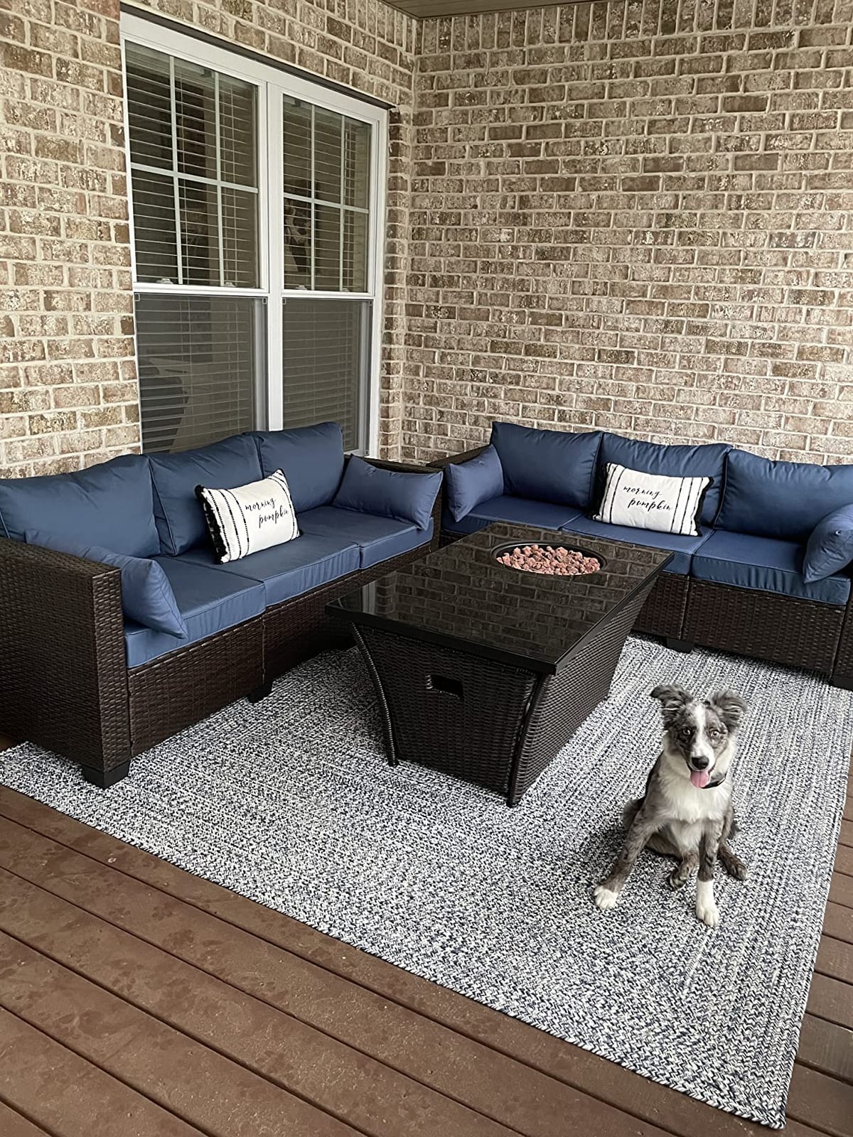 Rattaner 3-seat Patio Sofa Outdoor Furniture Brown Wicker Outdoor Couch Deep Seat High Backrest with Anti-Slip Cushions with Waterproof Cover, Beige customer photo 2