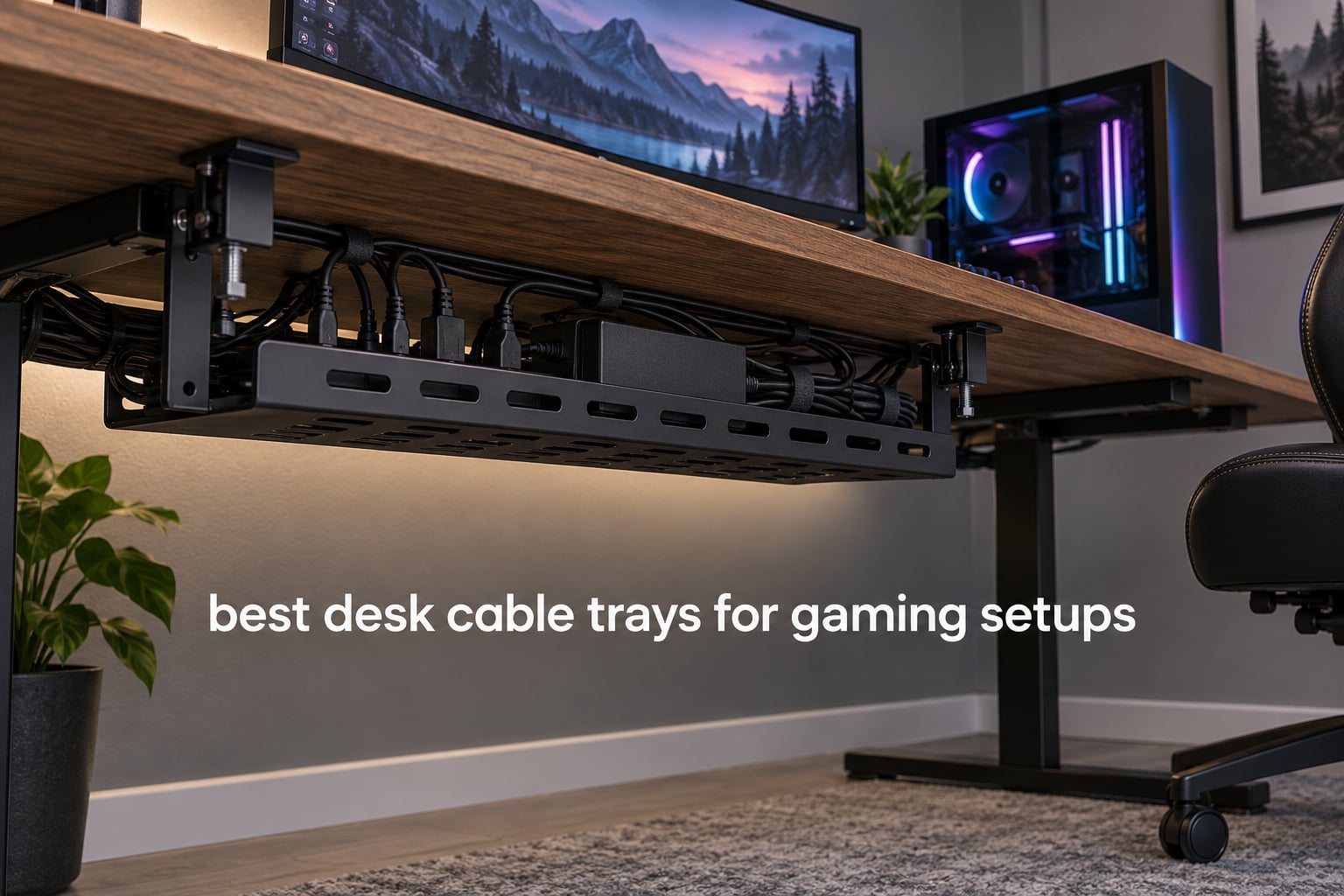 best desk cable trays for gaming setups