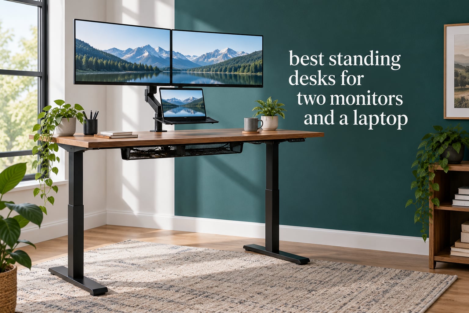 best standing desks for two monitors and a laptop