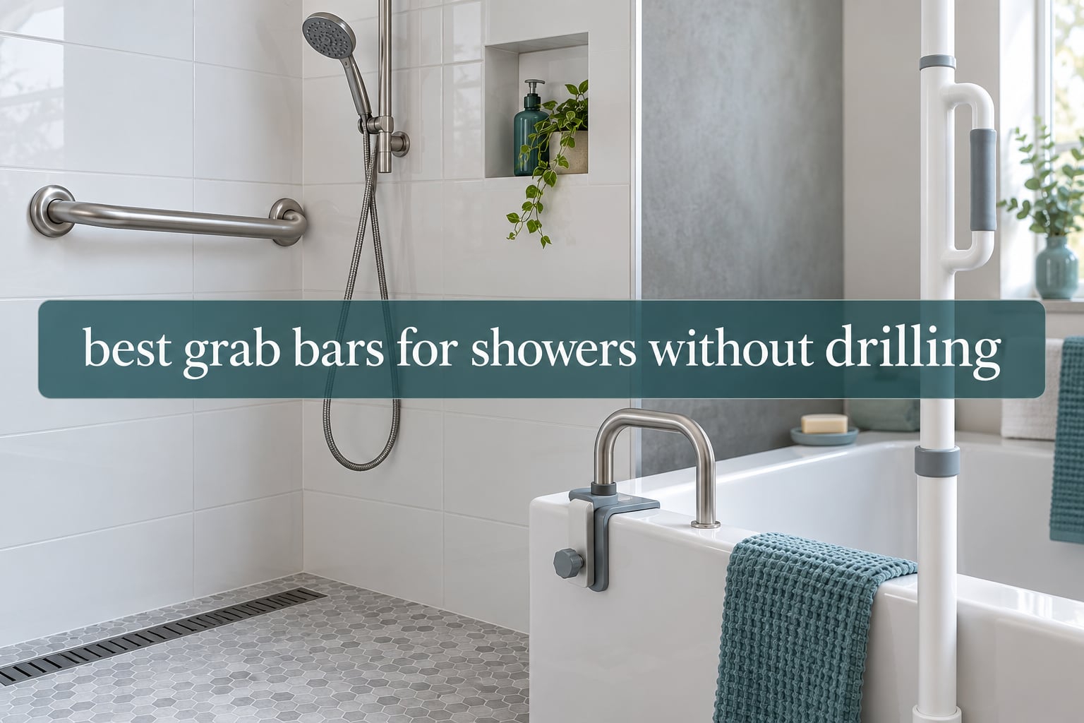 best grab bars for showers without drilling